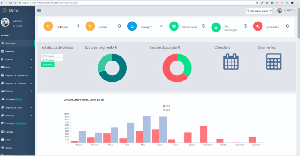 screenshot of Wiziit CRM Cloud SaaS